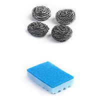 Stainless Steel Sponges Scrubbers Extra Large Utensil Metal Scouring Pads Scourer Pot Brush Cleaning Tools Household Cleaning Use for Kitchens Metal Grills Reusable