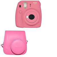 Fujifilm Instax Mini 9 Instant Camera with Instax Groovy Camera Case (Flamingo Pink)