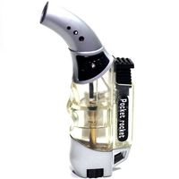 S19 Clear Transparent 45 Degree Angle Refillable Butane Torch Lighter - 4 1/4 Inch