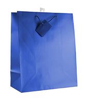 12-PC Solid Color Gift Bags, Matt Laminated, Dark Blue Color