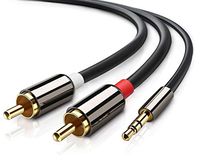 Nextronics - 3.5mm to 2RCA Male Stereo Auxiliary Audio Cable - Y Splitter Cable - Extra Long (30 ft)