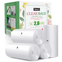 2.6 Gallon 220 Counts Strong Trash Bags Garbage Bags by Teivio, Bathroom Trash Can Bin Liners, Small Plastic Bags for home office kitchen,fit 10 Liter, 2,2.5,3 Gal, Clear