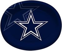 Creative Converting Officially Licensed NFL Oval Paper Platters, 8-Count, Dallas Cowboys