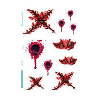 UOKNICE Halloween Waterproof Temporary Tattoo Sticker Scar Terror Wound Blood Injury Hot
