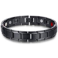 Reizteko Titanium Magnetic Therapy Health Bracelet - 2019 New Pure Row 4 Elements Magnetic Therapy Bracelets (D.Black for Men)
