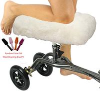 Welcomeget Merino Sheepskin Knee Walker Pad Cover high comfortability Cushion for Knee Scooter Accessory Leg Cart Improves Comfort During Injury White