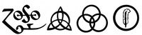Led Zeppelin Four Symbols - Vinyl 9" Wide (Across) (Color: Black) Decal Laptop Tablet Skateboard car Windows Stickers