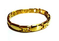 Wholesale Bulk Dozen Magnetic Link Bracelet Multiple Magnets 8.5" Tow Tone