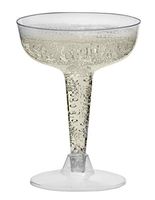Toasted Drinkware 435268 Disposable Premium Two Piece 4 oz Plastic Champagne Glasses, 40 Count, Clear