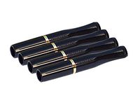 4 x DENICOTEA Cigarette Holders Deco - Black with Gold Ring