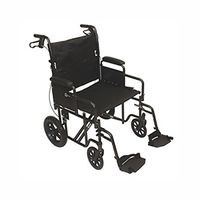 Roscoe Medical KT2212B Transport Wheelchair with 12" Rear Wheels and 22" Seat, Silver Vein