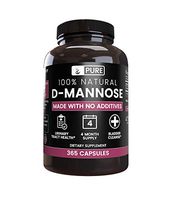 Naturally Sourced D-Mannose, 365 Capsules, 1500mg, No Magnesium or Rice Fillers, 4-Months Supply, Made in The USA, Non-GMO, High Potency, Undiluted D-Mannose with No Additives