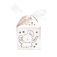 OULII Wedding Favors Boxes Hollow Out Elephant Pattern Candy Boxes Gift Bags Wedding Favors 50-Pack