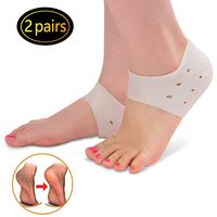 2 Pairs Gel Heel Protectors, Breathable Protective Silicone Heel Protector to Relieve Pain and Pressure, Cracked Heels, Plantar Fasciitis Heel Cushion Foot Sleeve, Protect Bone and Heel Spurs