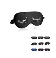 perfect trade Natural silk sleep mask & blindfold,eye mask for sleeping, Black With Eyelashes,100% Silk Sleep Mask for A Full Night's Sleep,Eyelashes sleep mask for women girl (white)