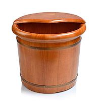 Foot Tub, Tree Age 30 Years Oak Quality Foot Bath Barrel，Bilateral Thickening Heightening Foot Wooden Barrel ，with lid