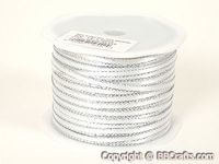 BBCrafts White with Silver Edge Satin Ribbon with Gold Edge 1/8 inch 100 Yards