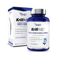 1MD KrillMD - Antarctic Krill Oil Omega 3 Supplement with Astaxanthin, EPA, DHA | 2X More Effective Than Fish Oil | 60 Lemon-Coated Softgels