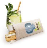 12 Reusable Bamboo Straws - 5 to 9 Inches - Biodegradable And Dishwasher-Safe Including Brush - Handcrafted in Thailand