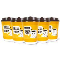 Q Cups, 50 Counts - 12ounce Disposable Paper Coffee Cups with Lids, Funny Makes Me Coffee CupsCups