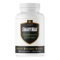 True Recovery SmartMag Magnesium Glycinate - Extra Strength High Absorption for Sleep Aid, Muscle Cramps, Energy and Clarity - for Man and Women - Natural, Pure, Non-GMO Supplement - 60 Vegan Capsules