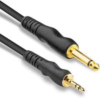 3.5mm to 1/4 Mono Audio Cable - EXBYA 1/8 Male to TS Male Adapter AUX Cord Cable 6 Feet(2 Pack)