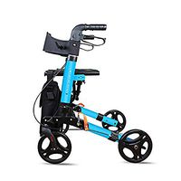 Walking Frame, Elderly Walker 4 Wheels Aluminium Lightweight Folding Disability Aids with Seat