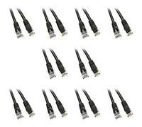 Cat6 Snagless/Molded Boot Ethernet Patch Cable, 6 Inches, Black, Pack of 10 (ED746964)