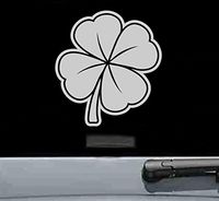 Four leaf clover Vinyl Decal Sticker (SILVER)