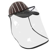 QIUUE Protective Cap Anti-Fog Protective Hat Dustproof Cover Adult Striped Cap Hat Peaked Cap Sunhat (Coffee)
