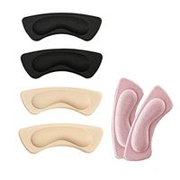 AKOAK 6 Pairs Heel Cushion Pads Heel Shoe Grips Liners Inserts for Shoes Too Big,Prevents Chafing and Blisters,Unisex,Black,Beige and Pink
