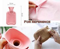 Rubber Water Bottle with Soft Fleece Cover for Hot or Cold Therapy, Cute Cat Pattern