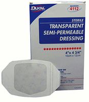 (CASE Discounts) Dukal Transparent Semi-Permeable Dressing 4" x 4-3/4" - Sterile (Item #4112) - 4 Cases of 400 Dressings (32 Boxes of 50 Dressings - Total = 1600 Dressings)