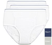 Comfort Finds Men's Reusable Incontinence Brief 3-Pack Assorted Colors - 2 Gray, 1 Navy - Small 30-32 - 3 Pack