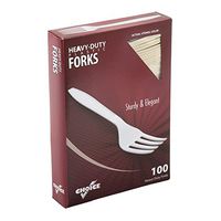 AmerCare Champagne Heavy Weight Polystyrene Forks with Retail Packaging, Case of 1000