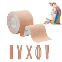 Kinesiology Tape Elastic Therapeutic Sports Taping for Knee Shoulder Elbow Back Pain Relief Joint Protection Injure Prevention, Athletic Physio Muscles Strips,Breathable Cotton(Uncut Roll)