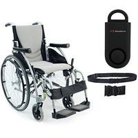 S-Ergo 125 Ergonomic Wheelchair | Seat Size 18" X 17" | Flip-Back Armrest | Swing Away Footrest | Frame Color Silver & Free 130 dB Black Safety Alarm! + Black Belt!