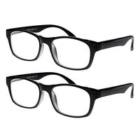 Reading Glasses, Prescription Eyeglasses For Men, Two Pack of Fashion Readers in Black, 400, By OptiPlix