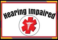 Deaf Hearing Impaired Medical Alert Soft Fabric Stickers Reusable Set of 18