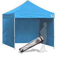 Eurmax 8x8 Feet Ez Pop up Canopy Tent, Pop-up Instant Tent, Outdoor Canopies Commercial Gazebo with Sidewalls Bonus Roller Bag (Sky Blue)