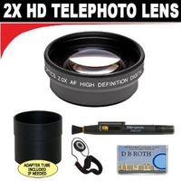 2x Digital Telephoto Professional Series Lens + Lens Adapter Tube (If Needed) + Lenspen + Lens Cap Keeper + DB ROTH Micro Fiber Cloth For The Canon Powershot A610, A620, A630, A640 Digital Cameras