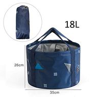 Portable Folding Bucket, Wash Basin Water Container for Foot Bath, car wash, Fishing, Outdoor Camping etc (Blue Tree, 18L)