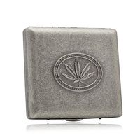 WMM Portable Pocket Cigarette Case, Pure Copper Vintage Silver Smoking Box, Men's Social Gift Can Hold 20 Cigarettes