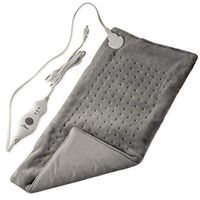 XL Heating Pad for Back Pain w/Auto Off | Ultra-Fast Heating | Extra Large Dry Electric Heat Therapy Wrap | Plush Hot Pad for Back, Neck, Shoulders, Abdomen, Arm, Legs, More (12” x 24”) (Grey)