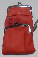 Red Skin Leather Cigarette Case with Zipper Pocket and Ligter Case