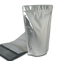 Sohler Stand up Pouch 6"x9.5"x3.125" Heavy-Duty Matte Silver Bag with Zip Lock Closure - Top Notch Food Storage Packaging, 8 Oz, Pack of 50