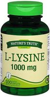 Nature's Truth L-Lysine 1000 mg Coated Caplets - 100 ct, Pack of 3