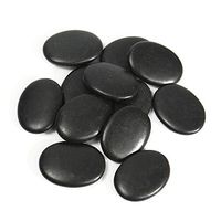 AKOAK 10 Pcs Professional Massage Hot Stone Natural Heat Retention Basalt for Spa, Massage Therapy and Relaxation,1.18 Inch x 1.57 Inch