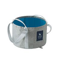 Folding basin- Oxford Cloth Travel Collapsible Washbasin Portable Foot Wash Bucket (Color : Light gray, Size : H20XW32cm)