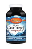 Carlson - Super Omega-3 Gems, 1200 mg Omega-3 Fatty Acids with EPA and DHA, Wild-Caught Norwegian Fish Oil Supplement, Sustainably Sourced Fish Oil Capsules, Omega 3 Supplements, 300 Softgels